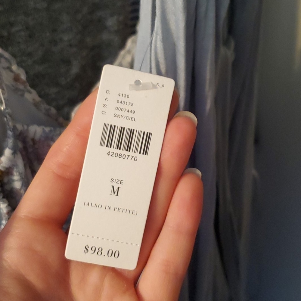Anthropologie Halter dress handkerchief blue flowy - Picture 6 of 7